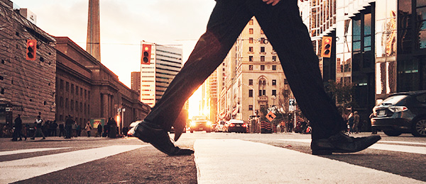 Man crossing street